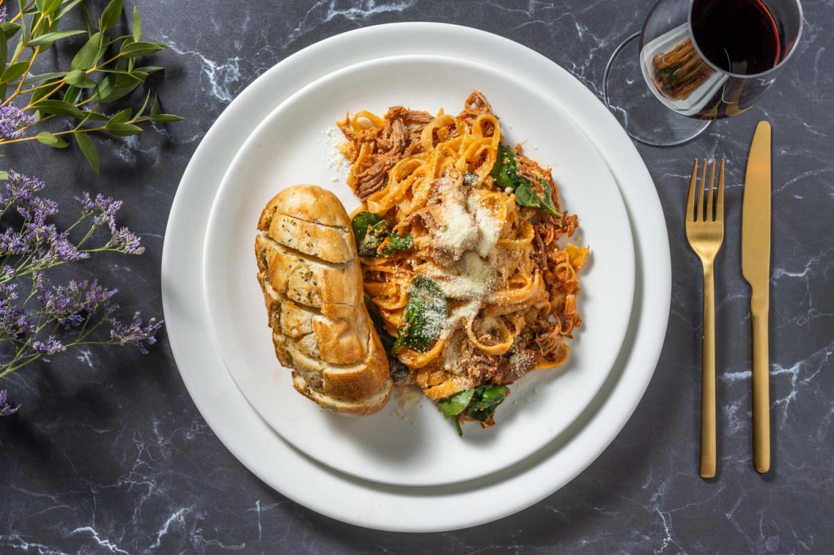 Easy Pulled Beef Ragu and Fresh Tagliatelle