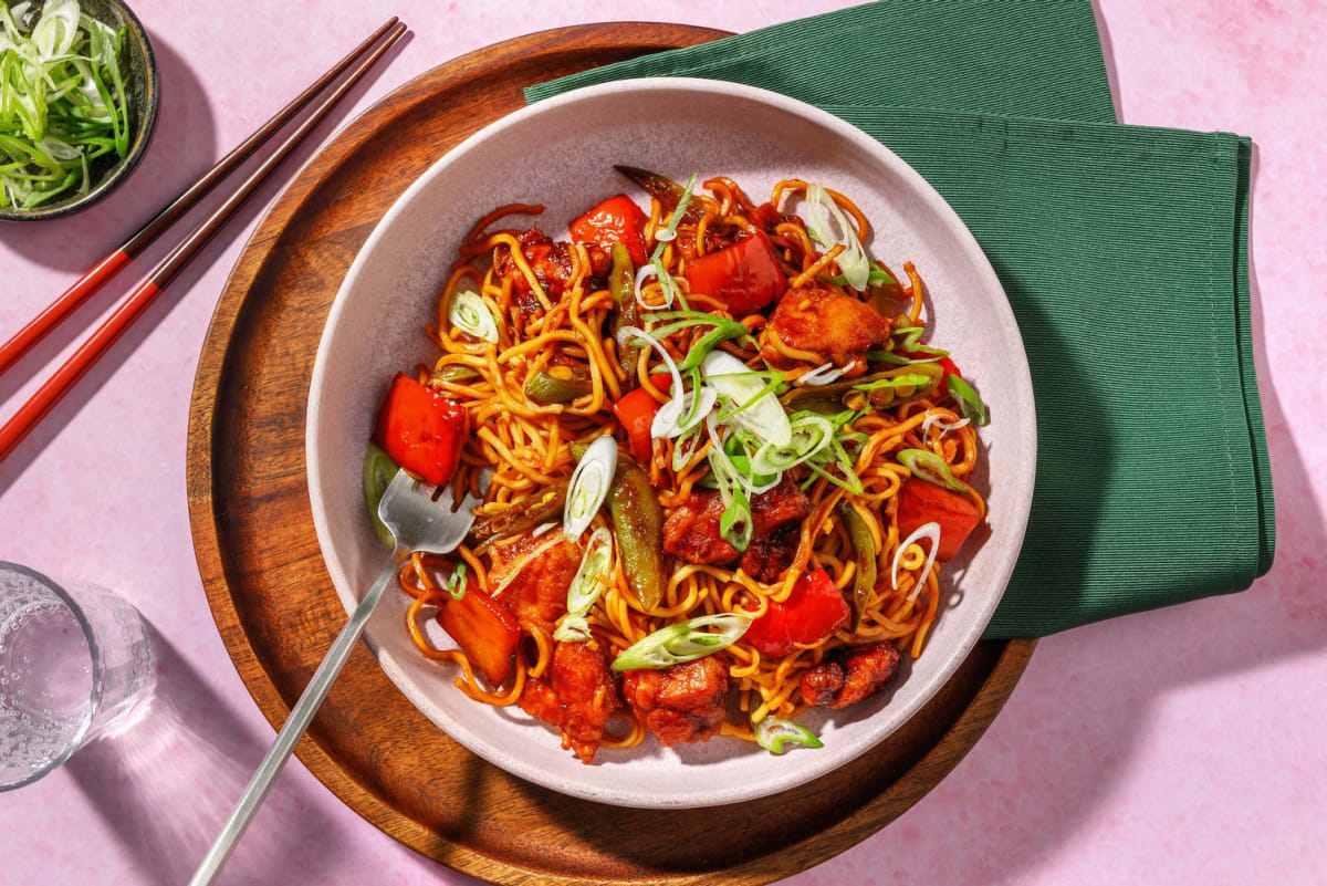 Sweet and Sticky Chicken Thigh Noodles