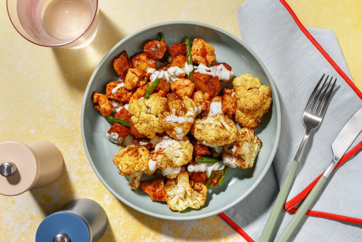 Harissa Chicken and Roasted Cauliflower