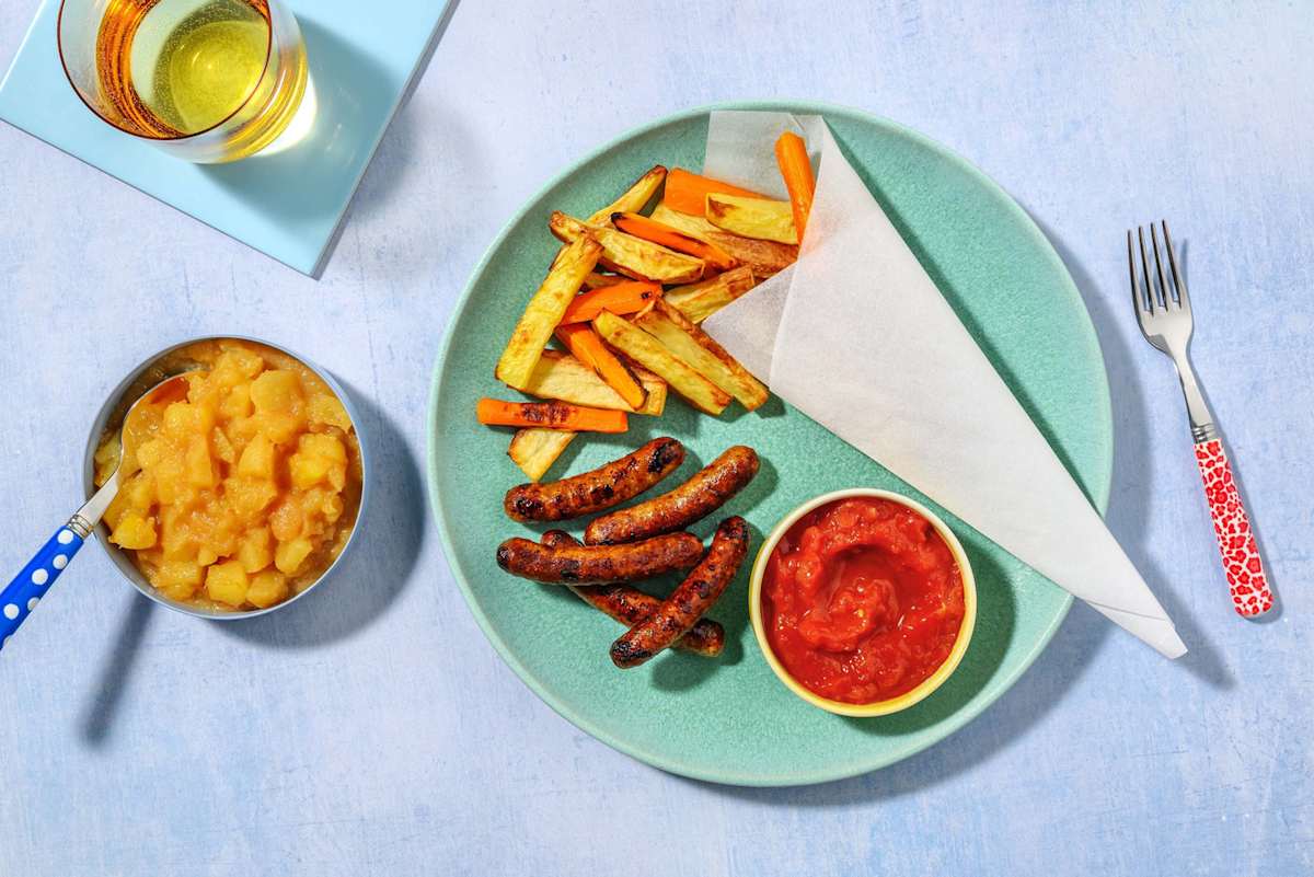 Bunte Pommestüte & frisch zubereiteter Apfelmus