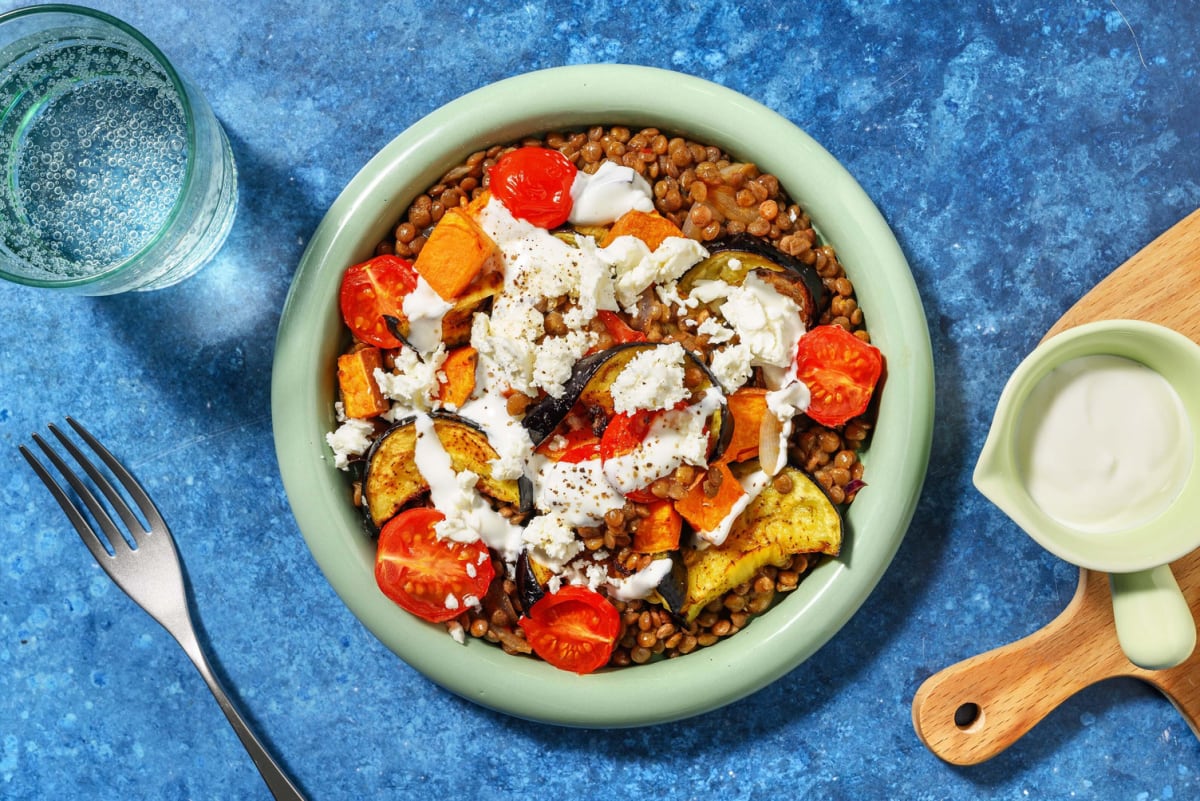 Spiced Roasted Veg and Harissa Lentil Jumble