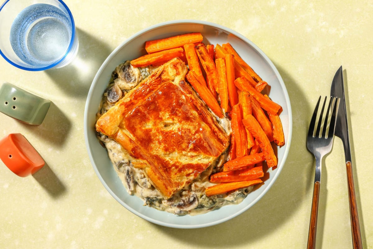Creamy Truffle Mushroom and Spinach Puff Pie