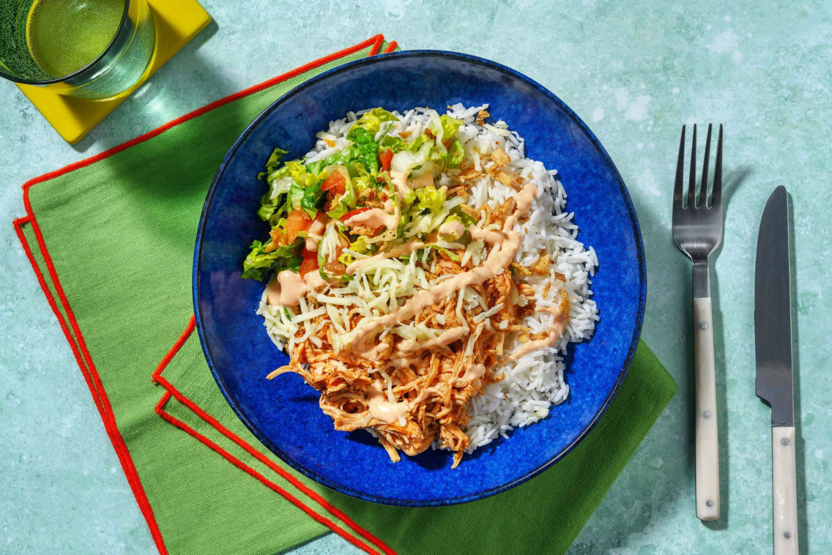 Cheesy Pulled Chicken Burger Bowls