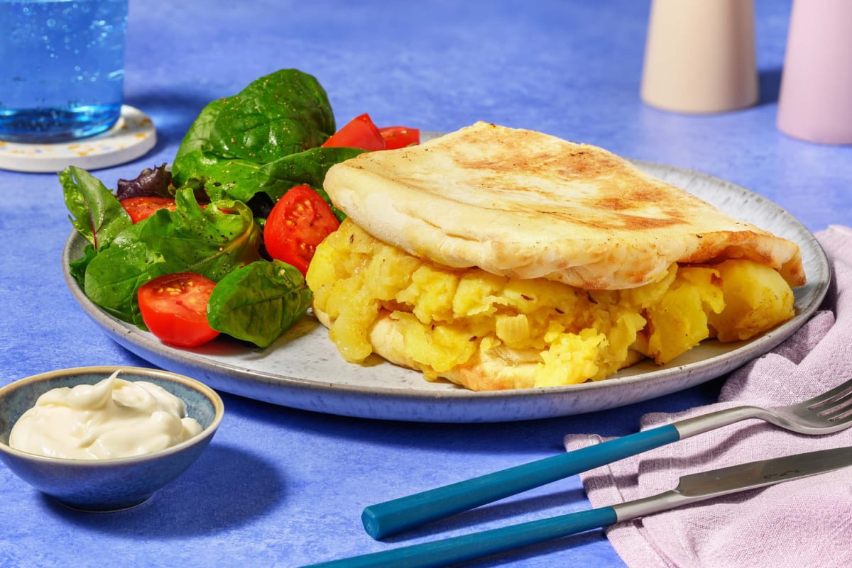 Aloo Masala and Cheese Stuffed Naan