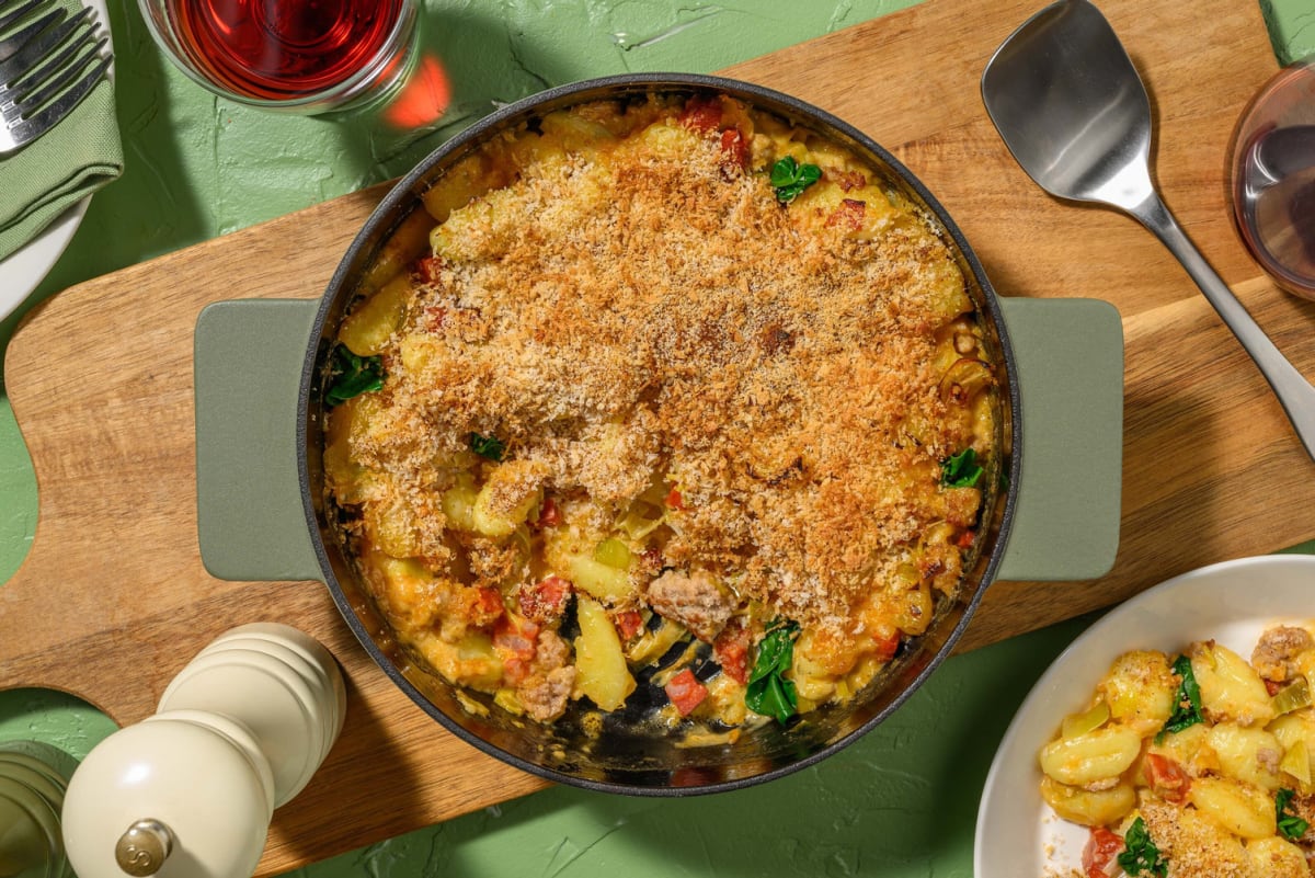 Herzhafter Gnocchi-Auflauf mit Salsiccia 