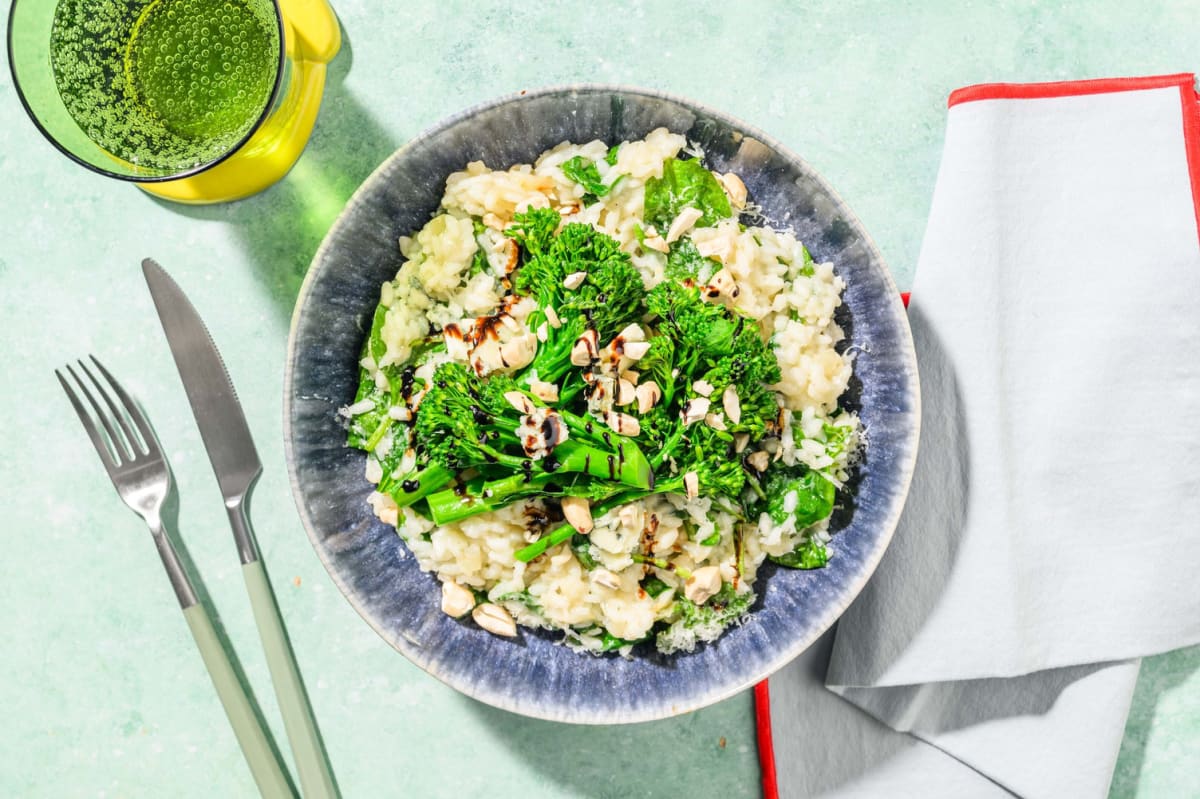Oven-Baked Bacon, Blue Cheese and Broccoli Risotto 