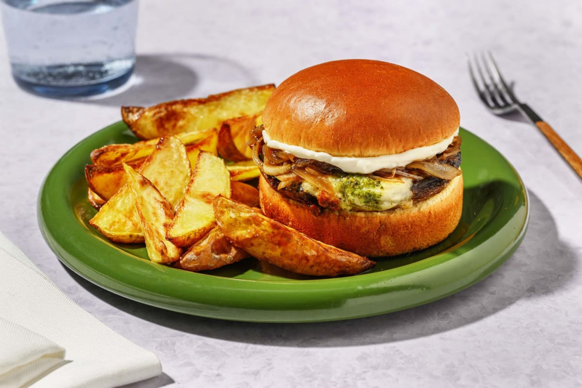 Pesto & Mozzarella Portobello Burger