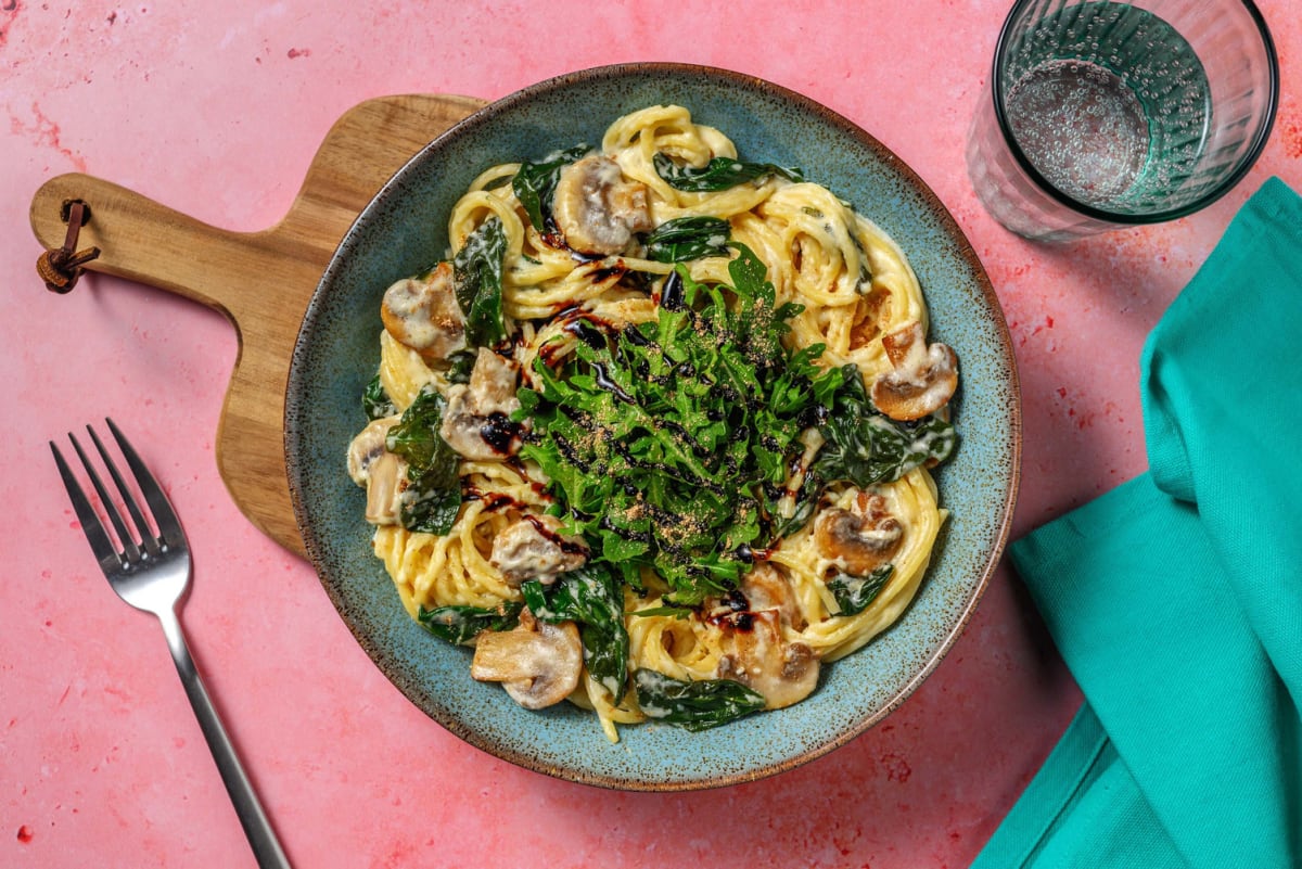 Creamy Truffle Mushroom Spaghetti