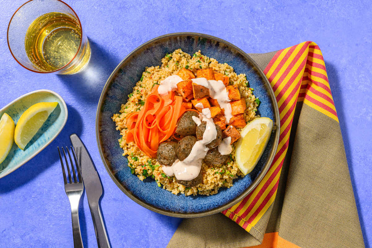 Falafel and Bulgur Tabbouleh Bowl