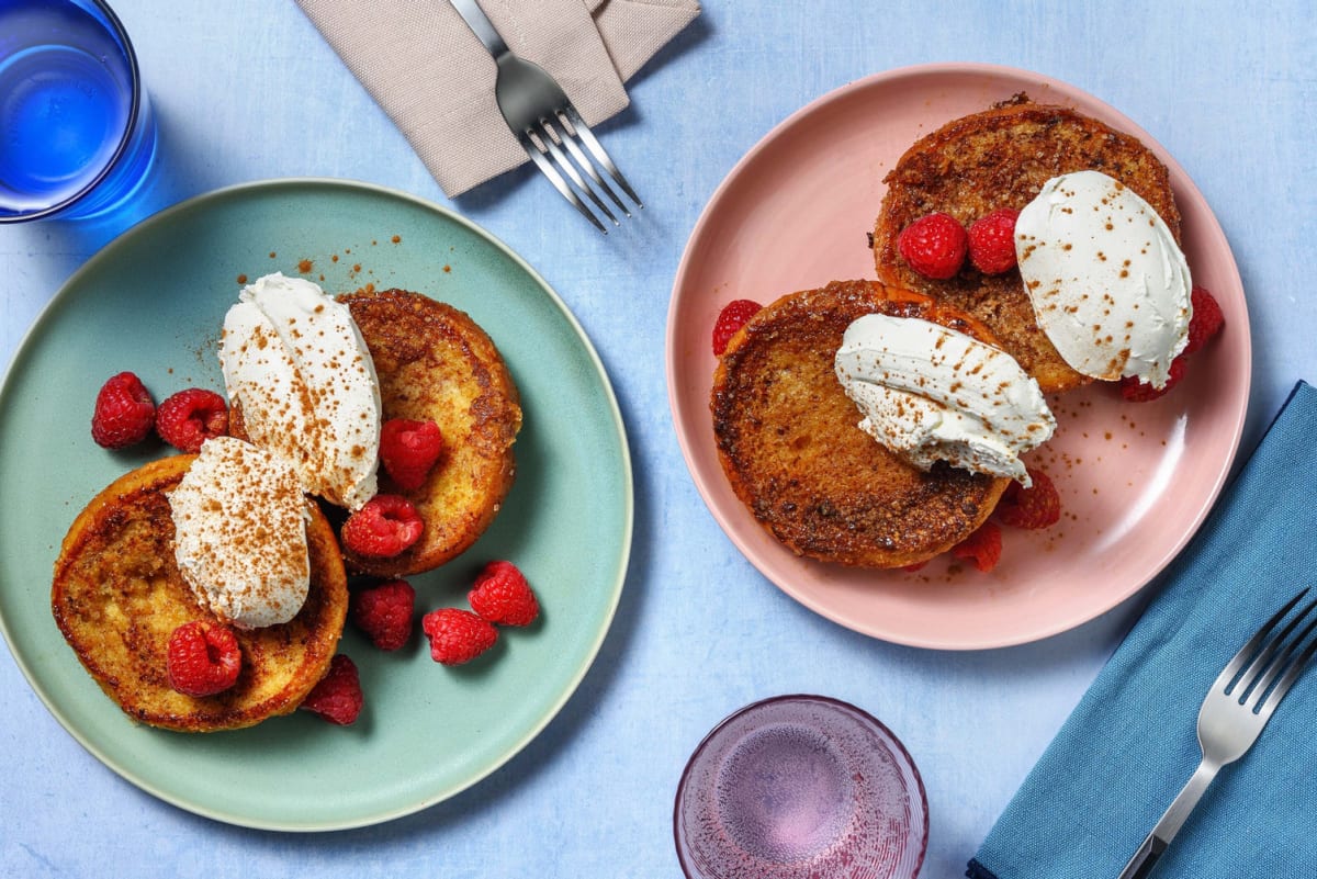 Pain perdu brioché aux framboises