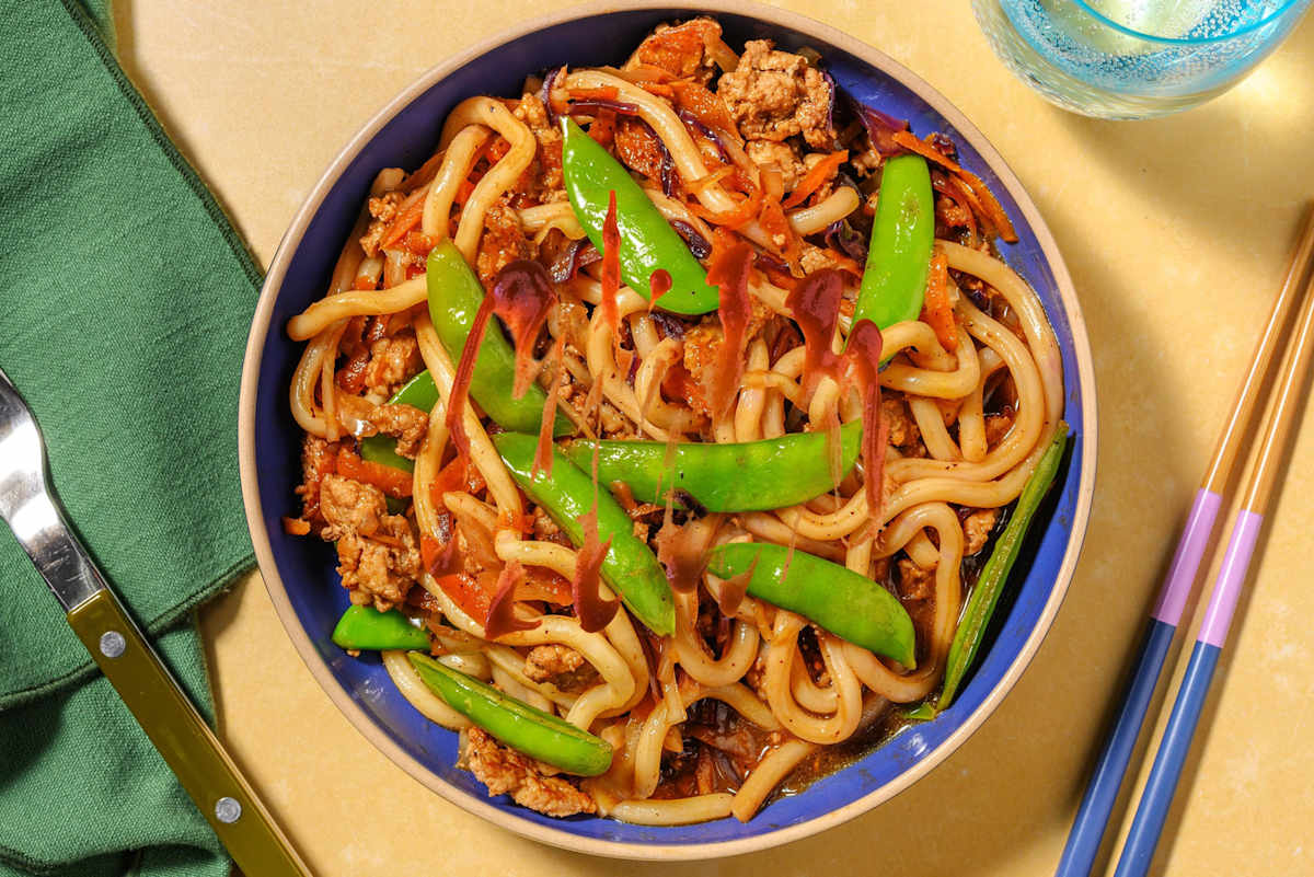 One Pan Ginger Hoisin Beef Udon
