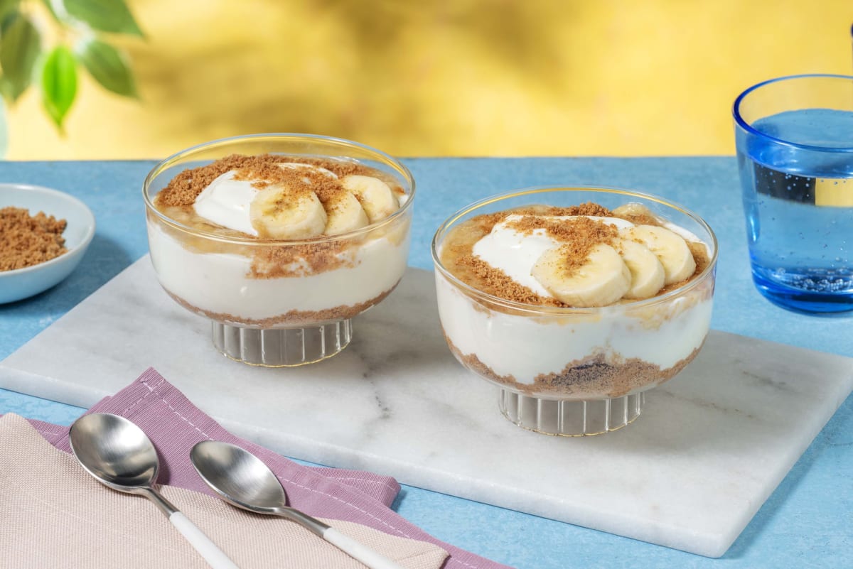 Verrines façon banoffee : banane & spéculoos