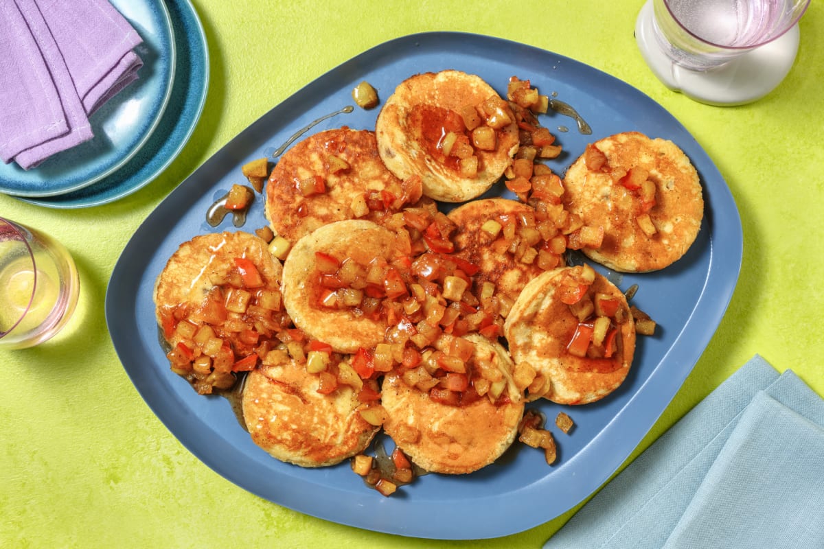 Pancakes banane de Mickey & compotée de pommes