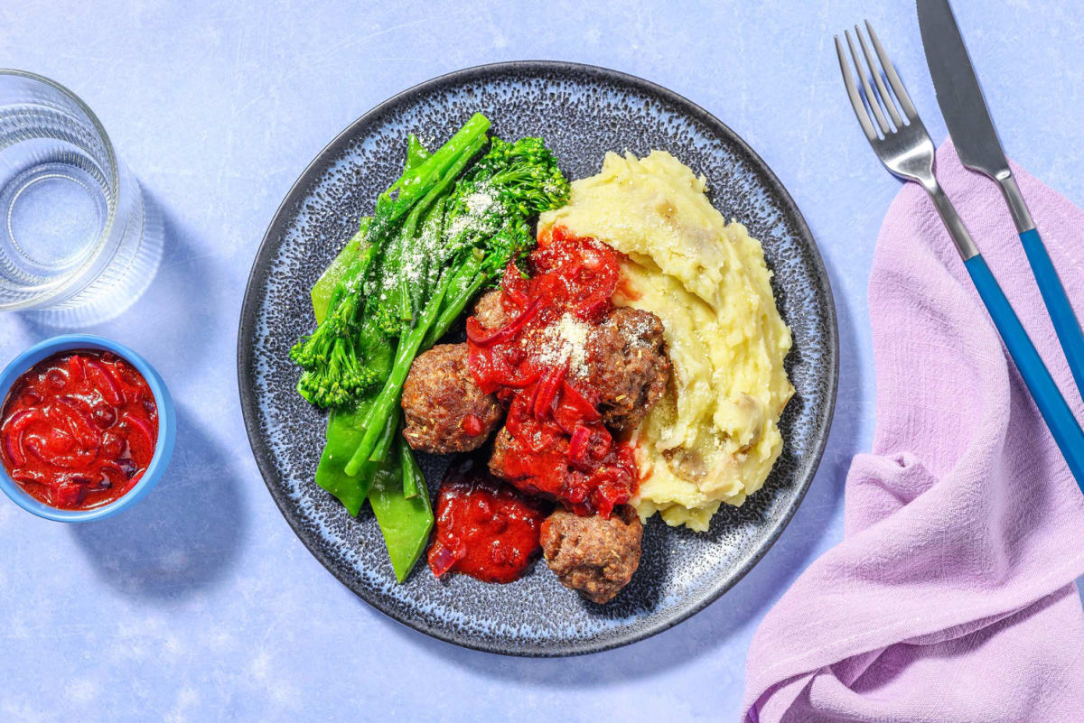 Rosemary Lamb Meatballs and Mash