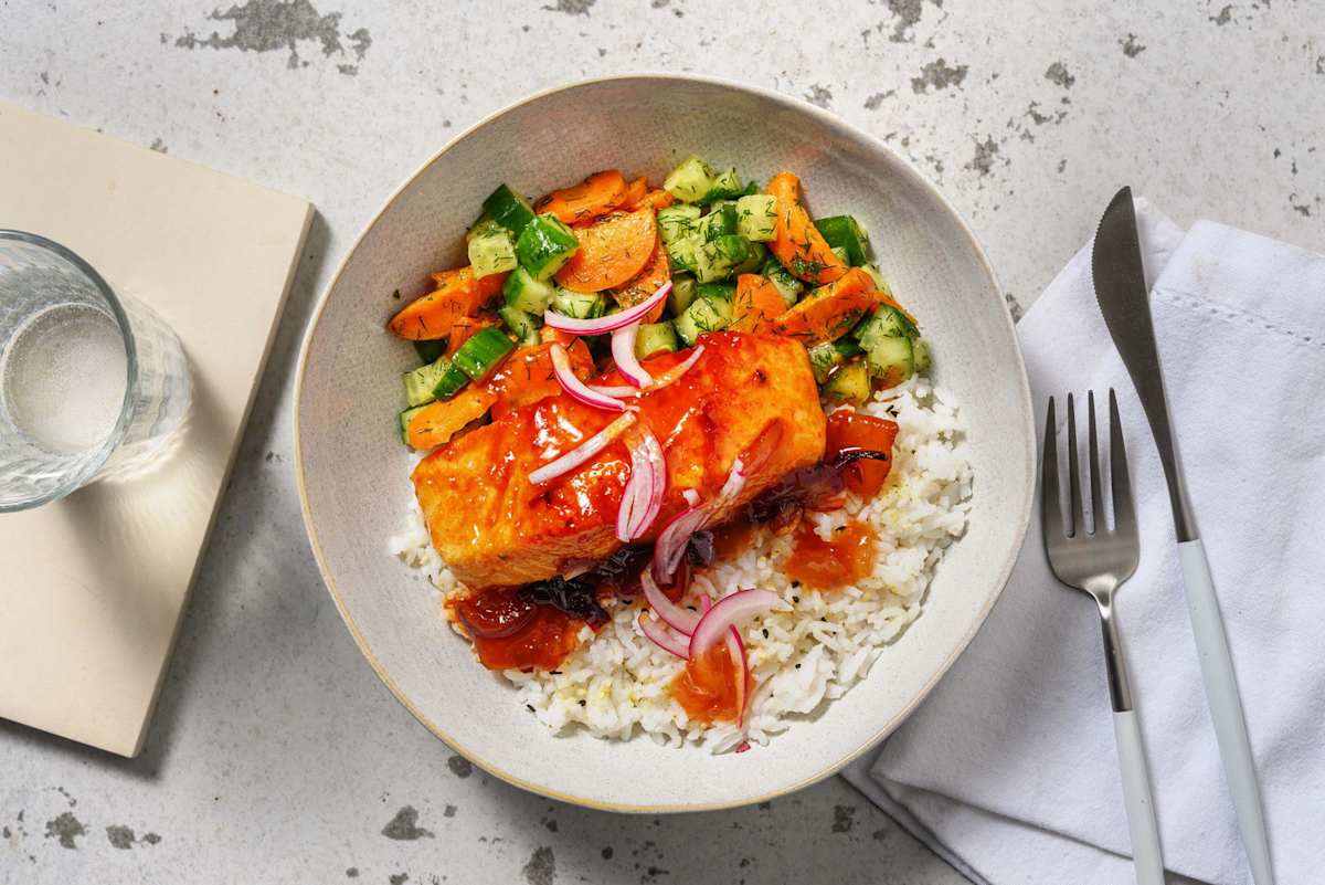 Zalm met mangochutney