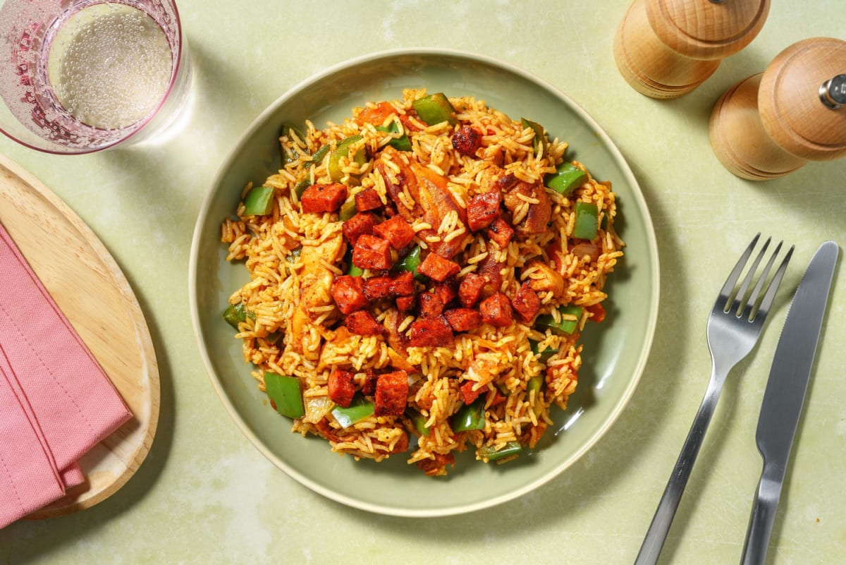 Rijst à la Jambalaya met kip en chorizo