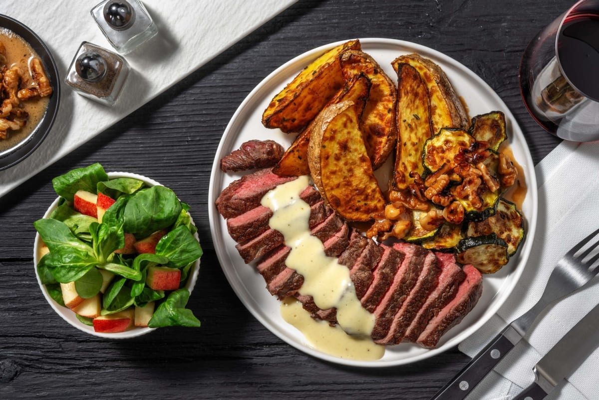 Steak met camembertsaus