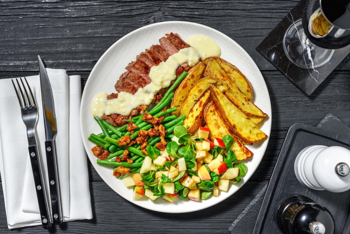 Steak met Franse-kaassaus