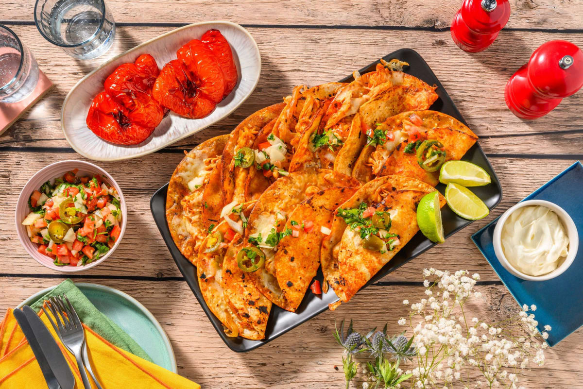 Tacos de poulet birria au fromage