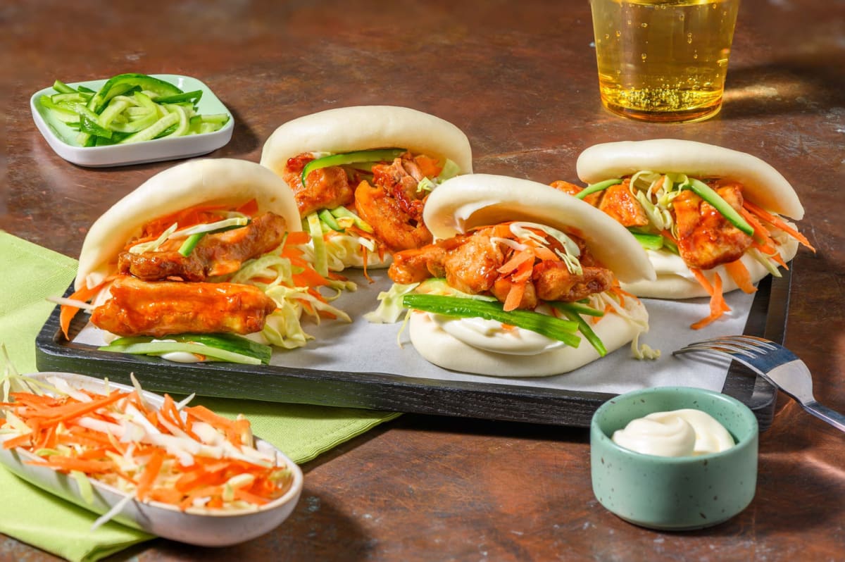 Bao-bun au poulet assaisonné façon BBQ