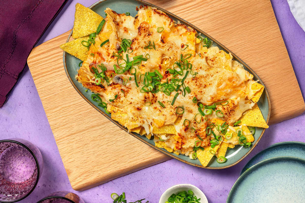 Nachos au fromage et oignon nouveau