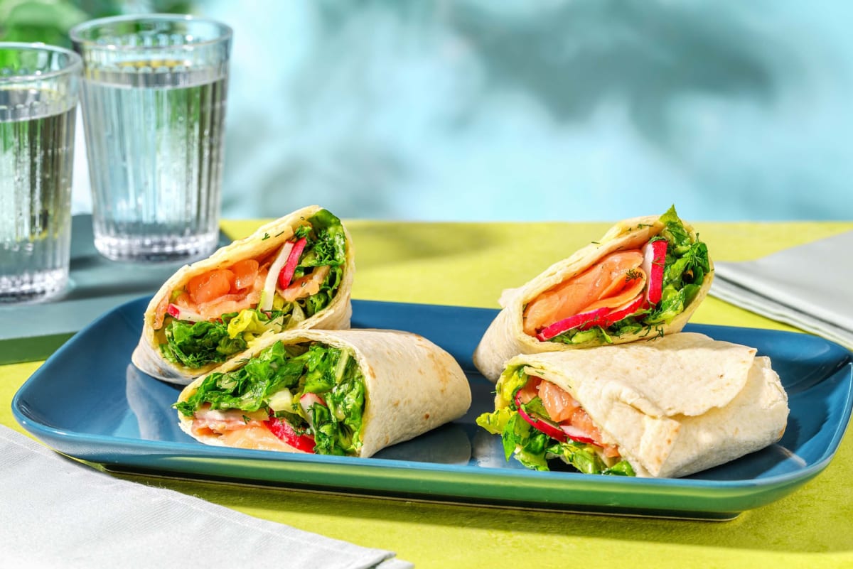 Laxwrap med dill- och senapssås
