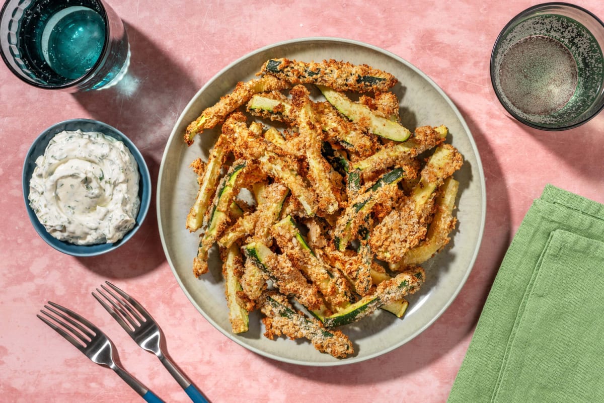 Cheesy zucchini fries