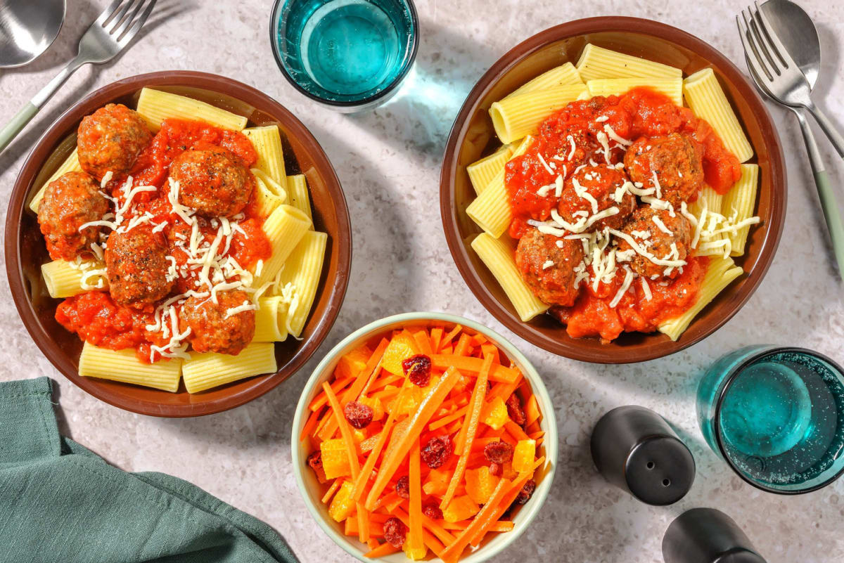 Kids picky eater pasta meatballs