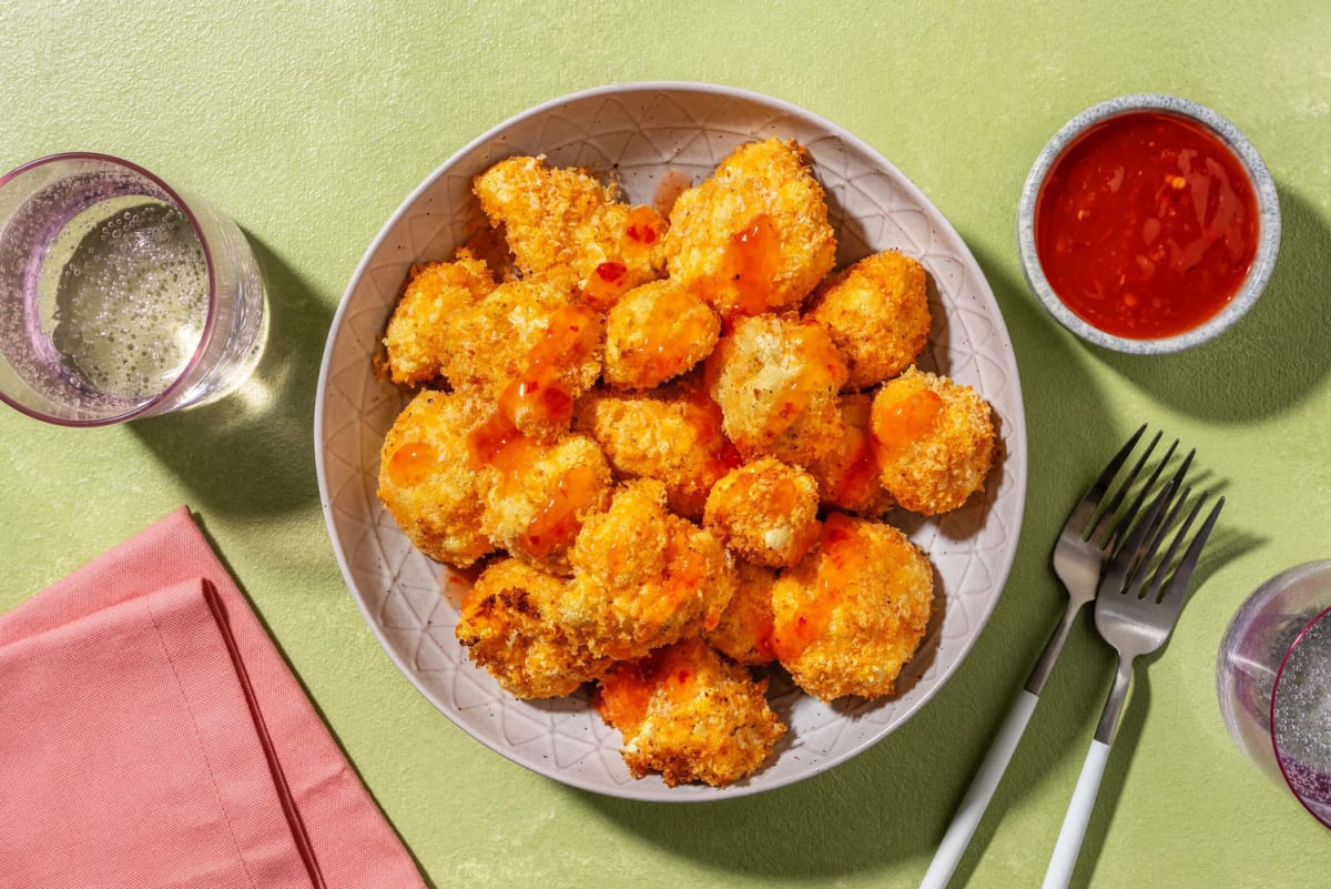 Sweet chilli crispy cauliflower nuggets