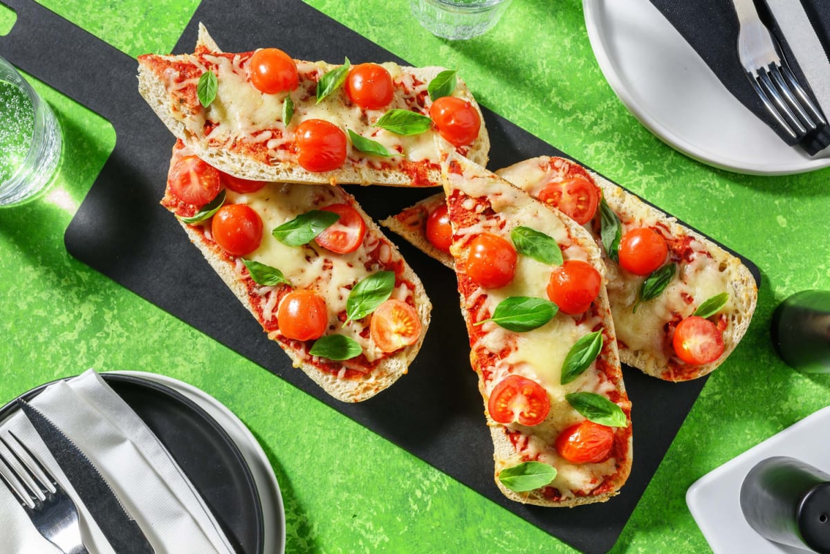 Margherita style ciabatta pizza