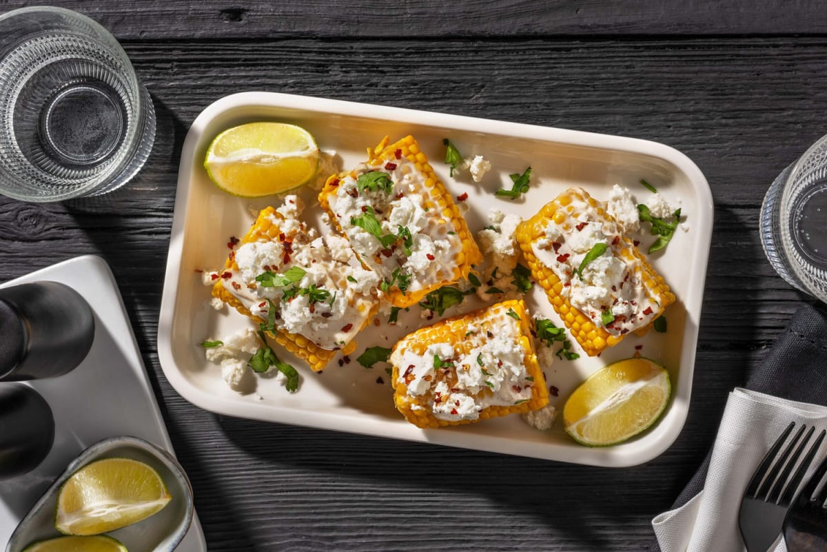 Mexican street corn on the cob