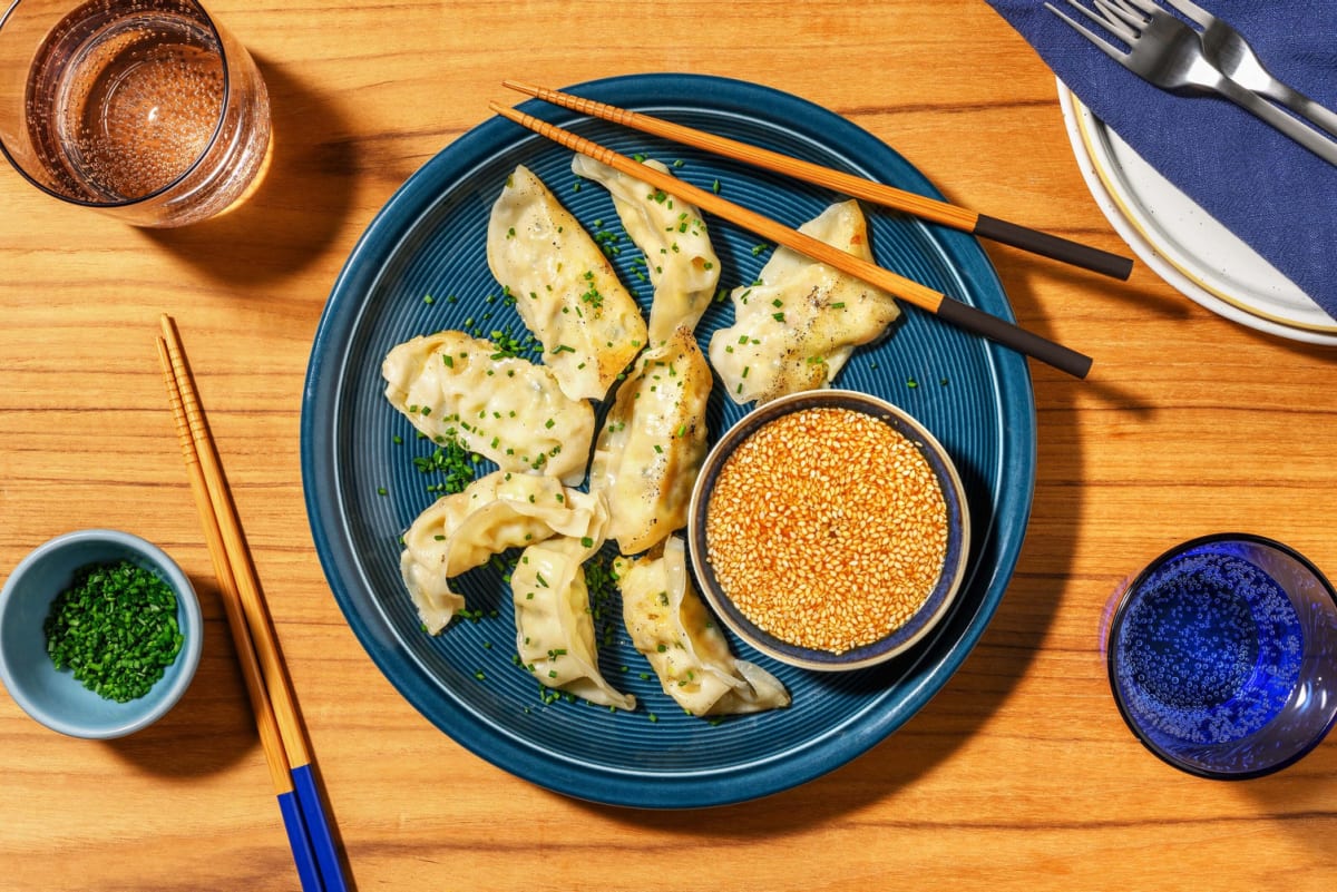 Japanese style veggie gyozas