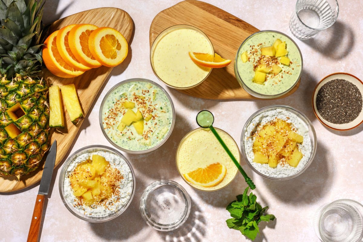 Chiagrød, smoothiebowl og smoothiekit