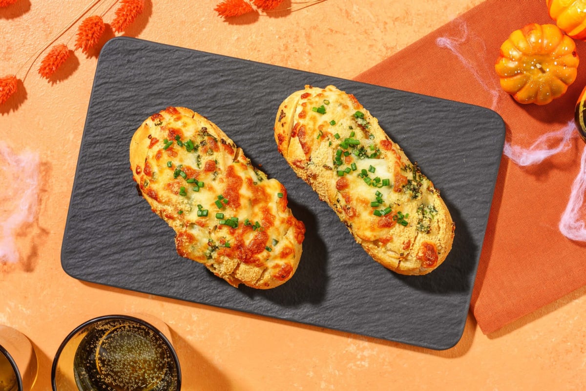 Cheesy vampire repellant garlic baguette