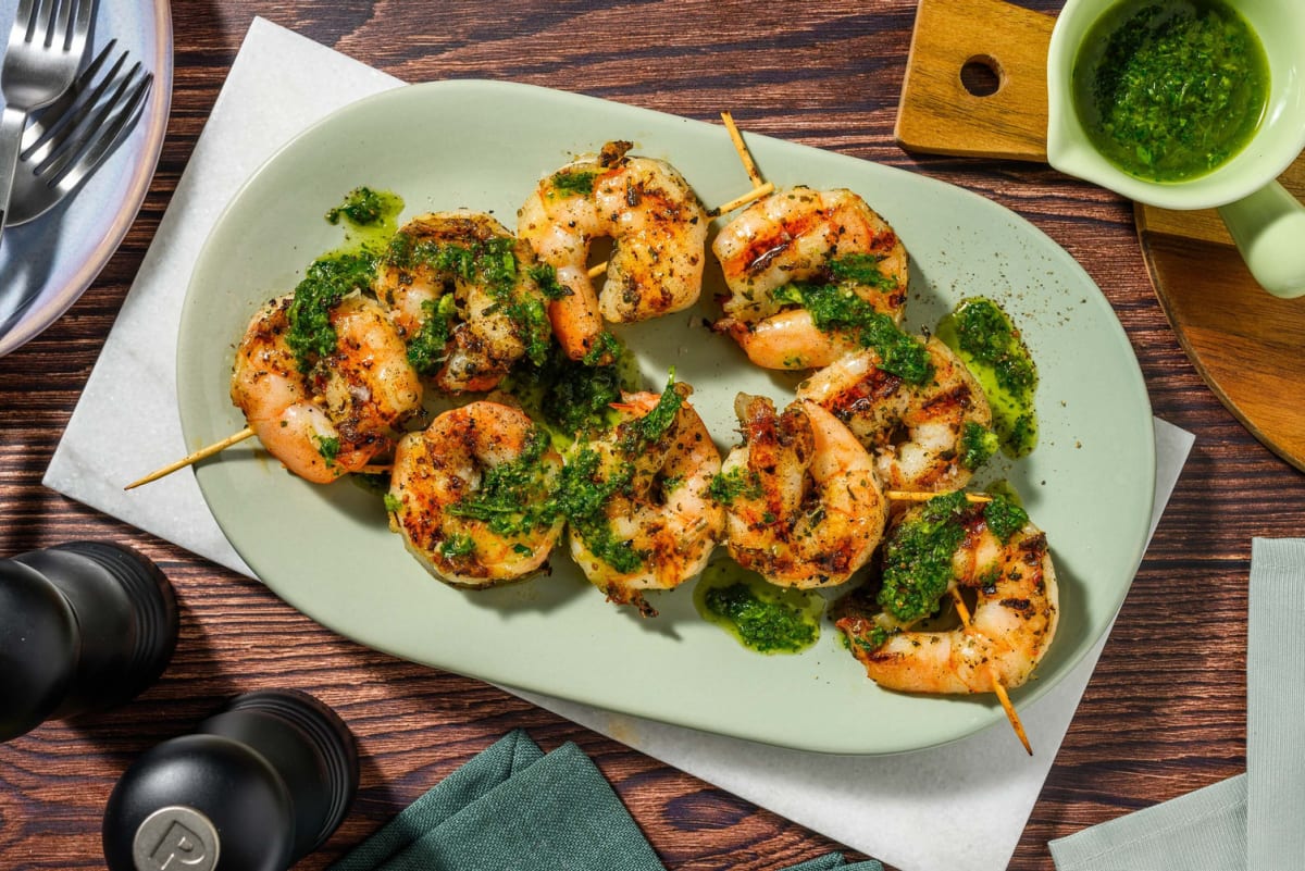 Grosses crevettes grillées