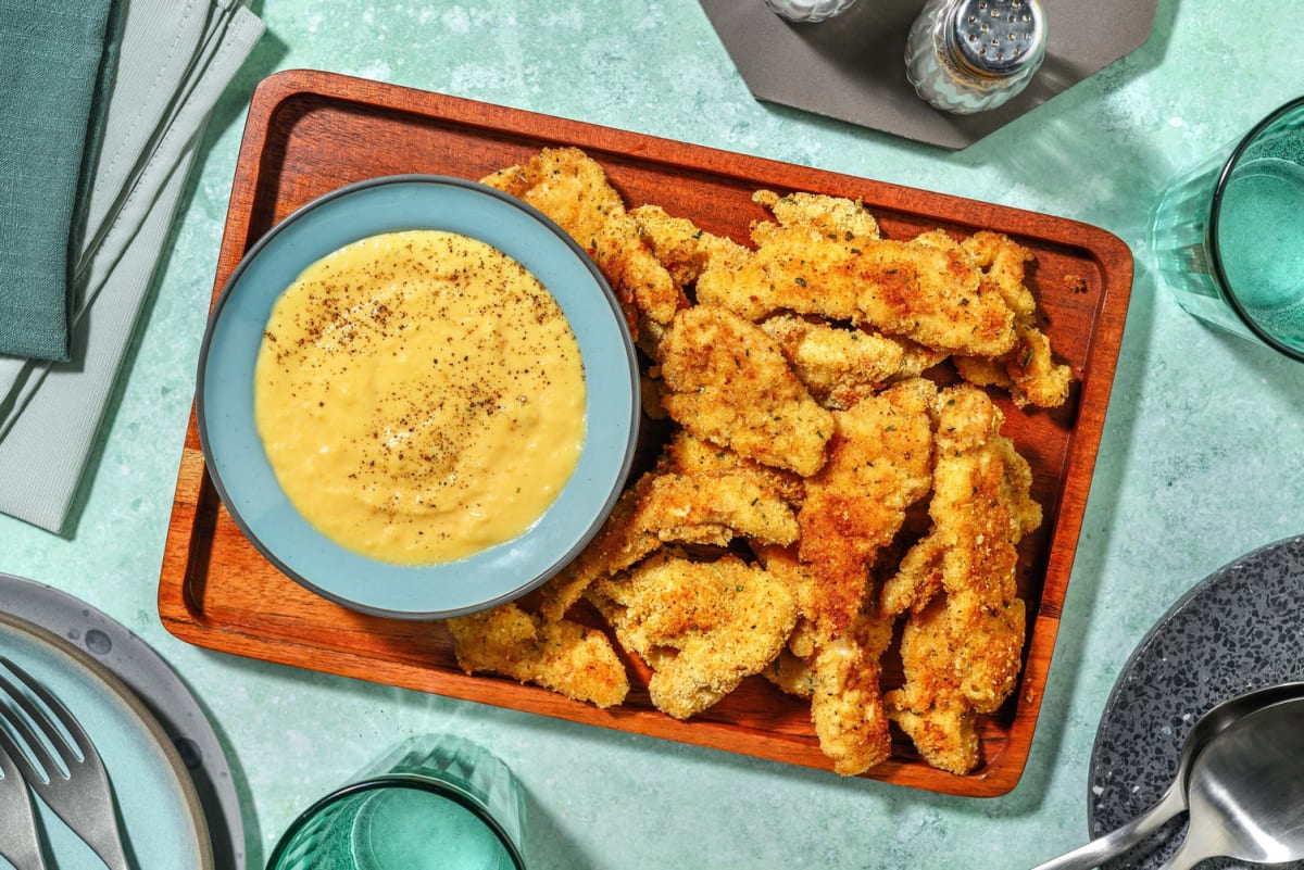 Cheesy Bread Chicken Tenders