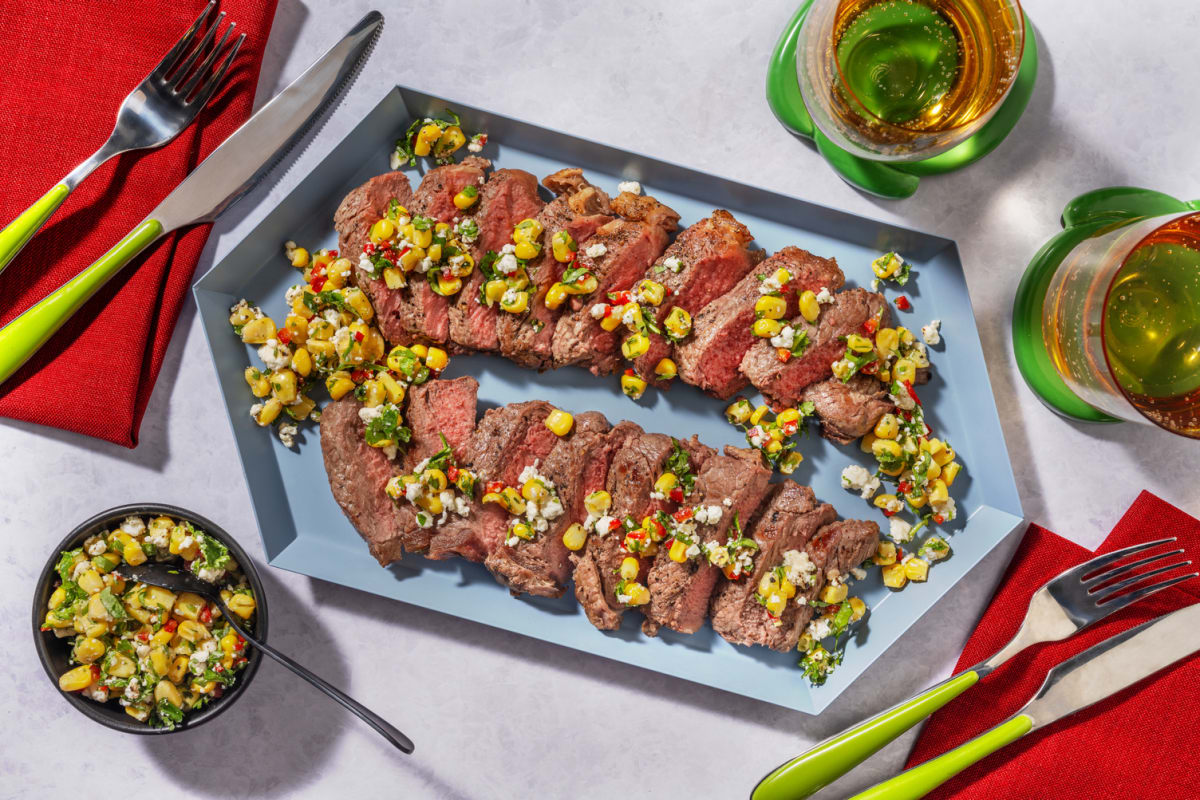 Tapas Style 21 Day Aged Steak and Corn Salsa