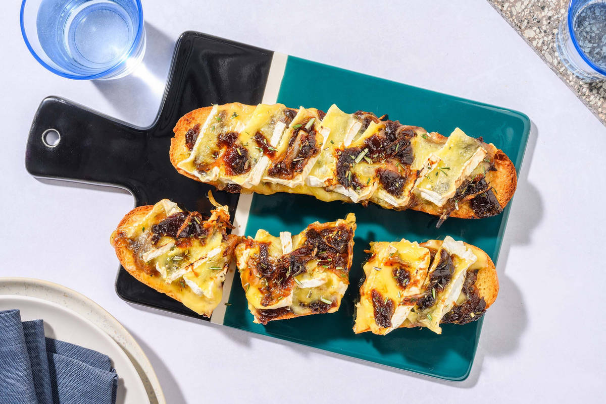 Caramelised Onion and Camembert Garlic Bread Recipe HelloFresh