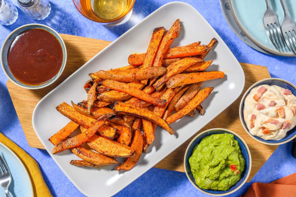 Smoky Sweet Potato Fries and 3 Special Dips