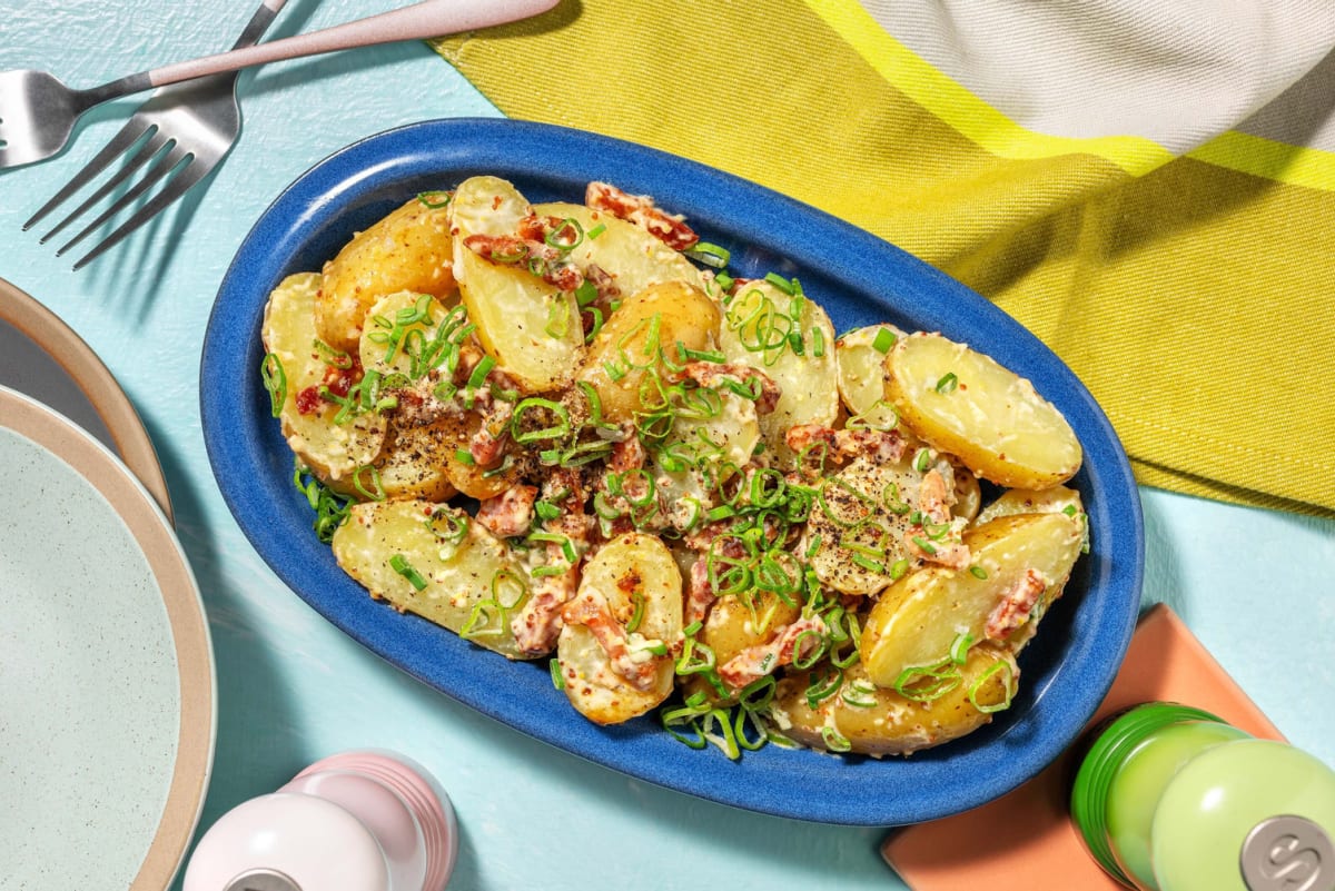 Bacon Lardons and Mustard Potato Side Salad