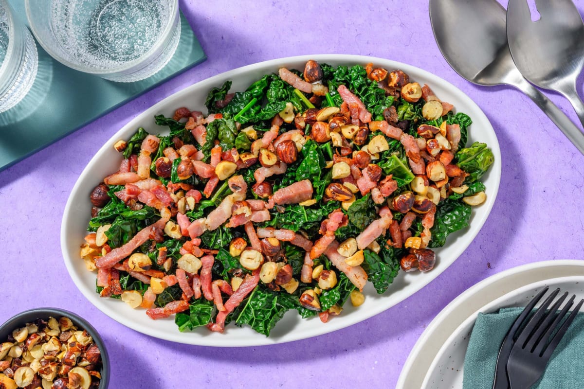 Garlicky Bacon Cavolo Nero Side Dish