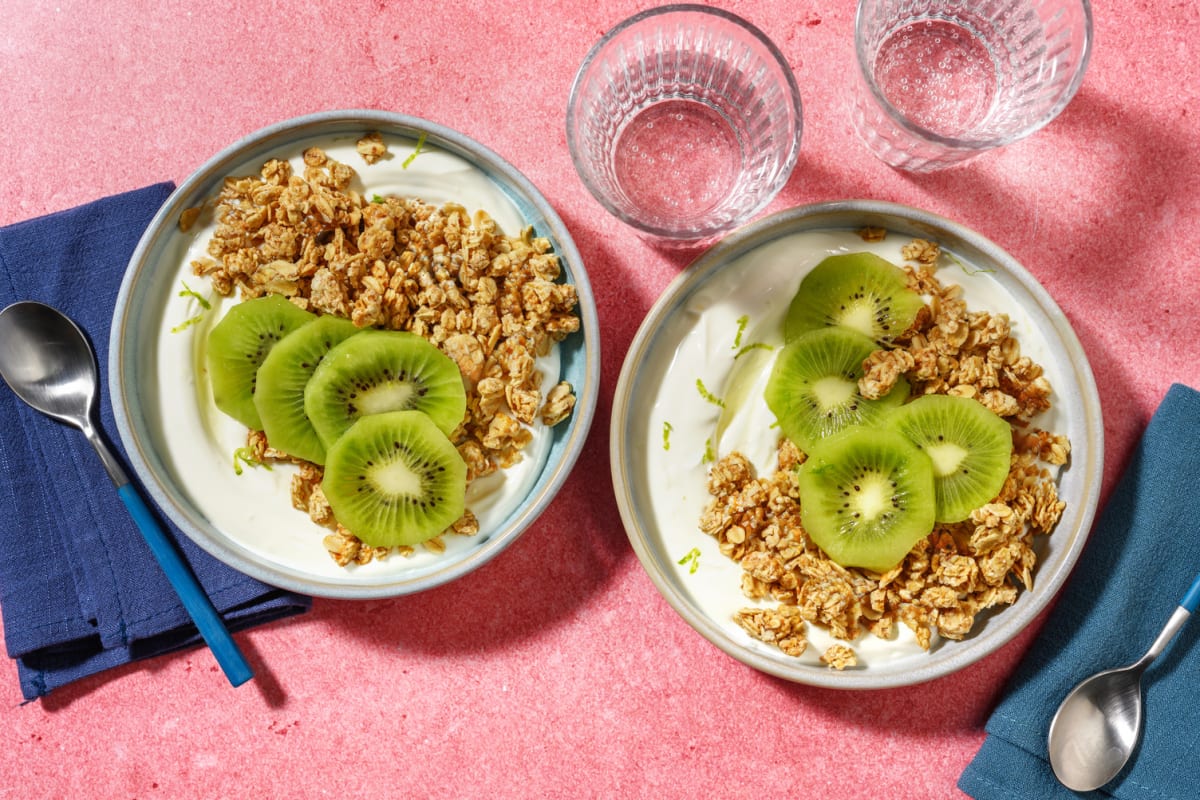 Kiwi, Lime and Granola Breakfast Bowl