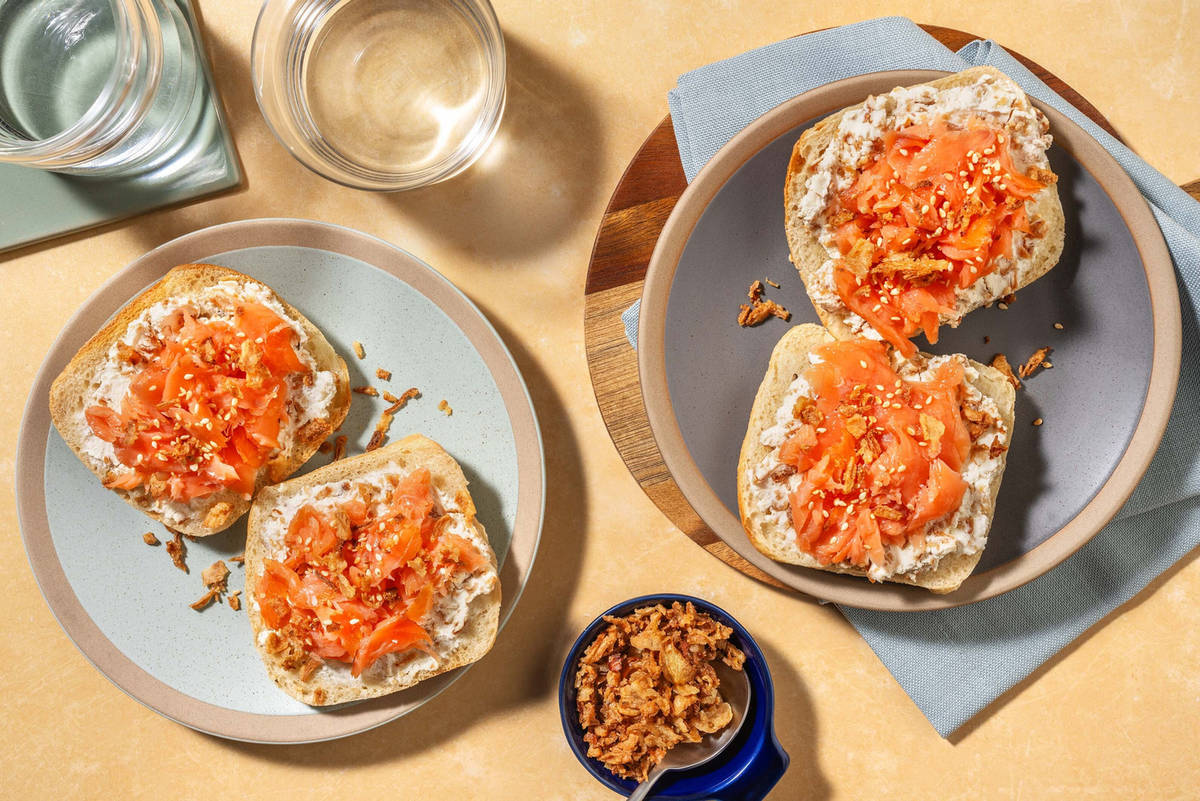 Speedy Sesame Smoked Salmon Ciabatta Recipe HelloFresh