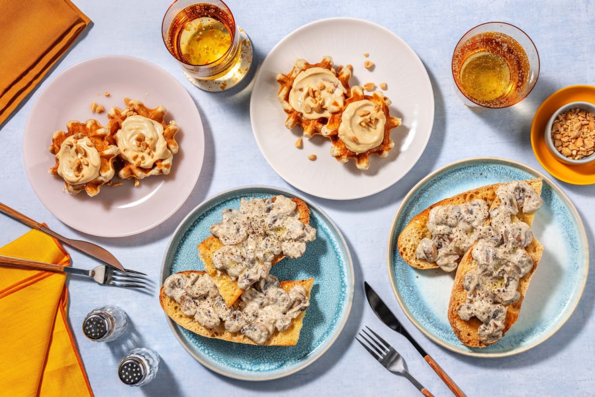 2 Course Brunch | Cheesy Mushroom Sourdough