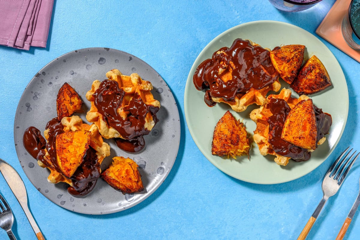 Chocolate Orange Churros Style Waffles