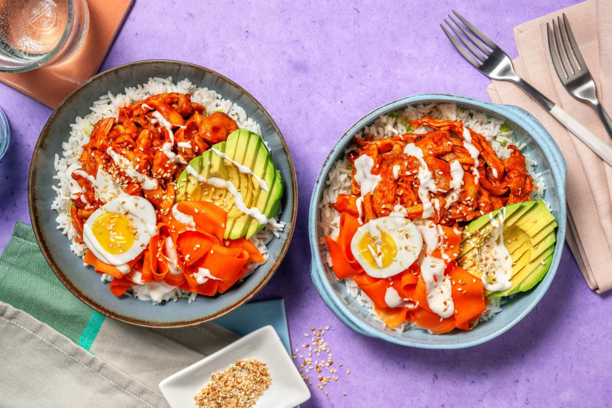 Honey-Gochujang Chicken Poke Style Bowl