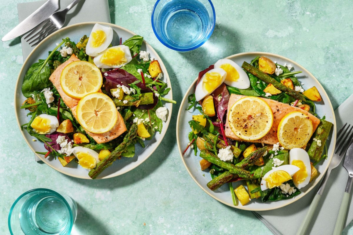 Pesto Dressed Salmon & Roast Potato Salad