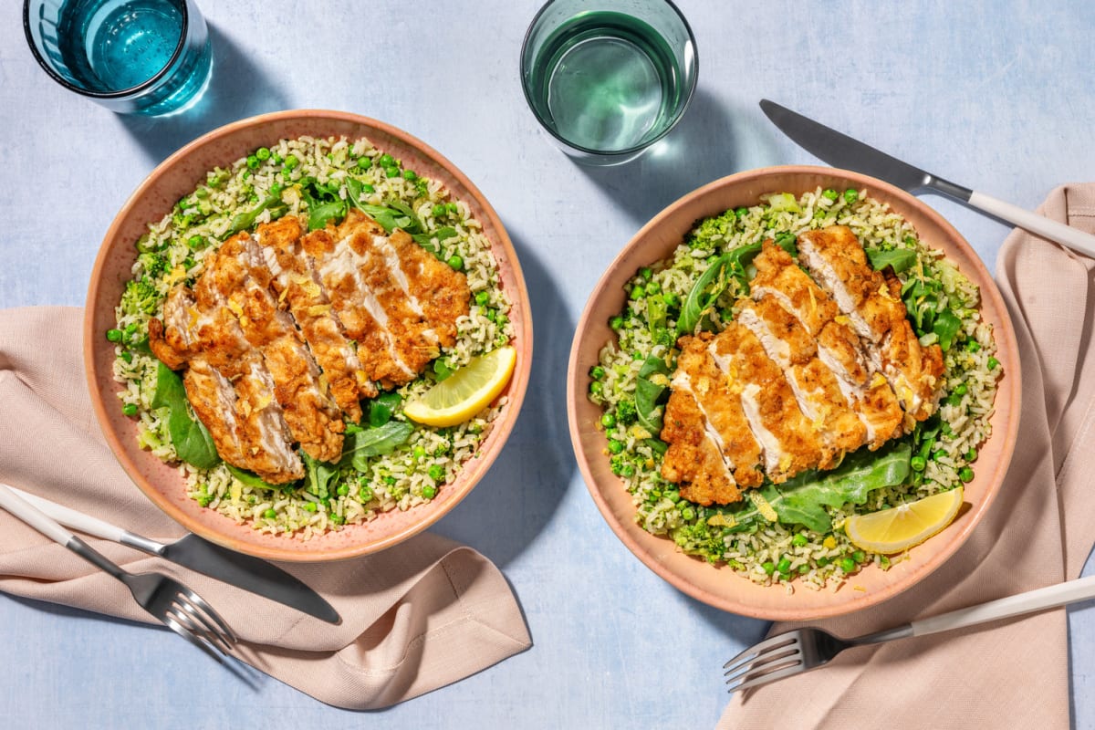 Pesto Chicken & Broccoli Rice Bowl