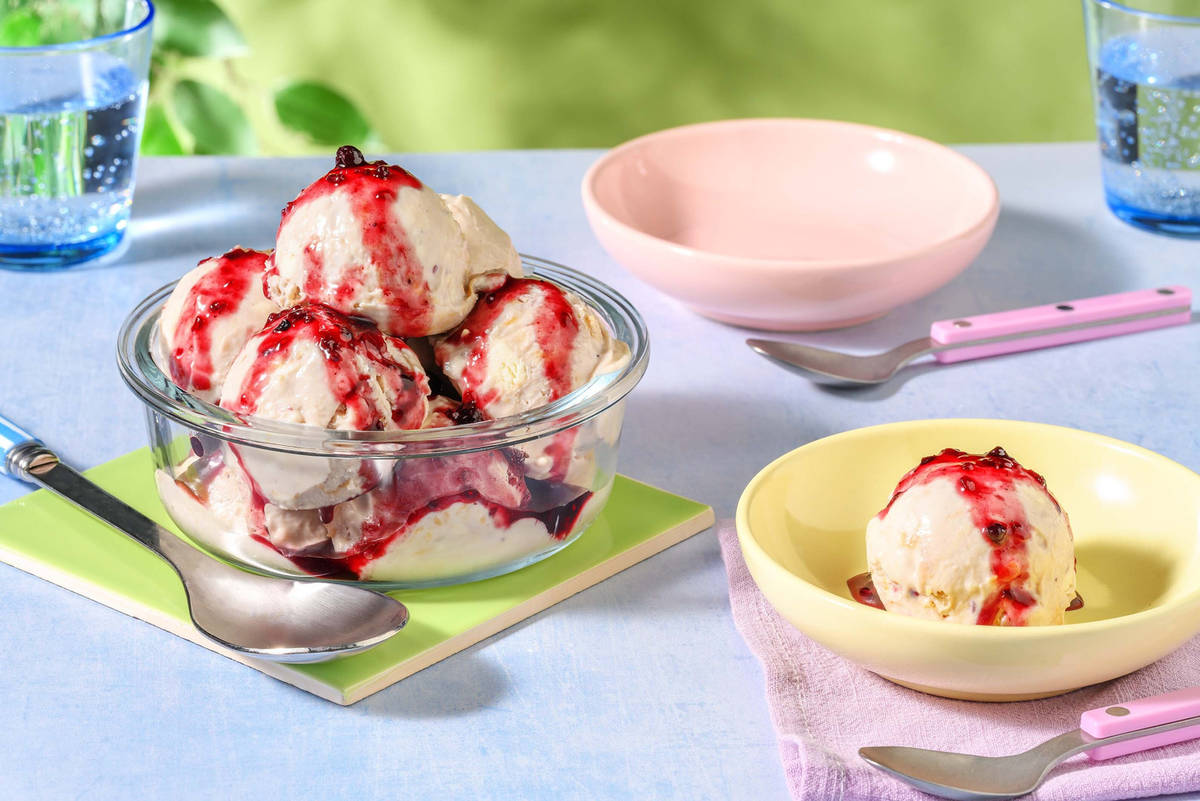 Peanut Butter & Red Berry Compote Ice Cream Recipe HelloFresh