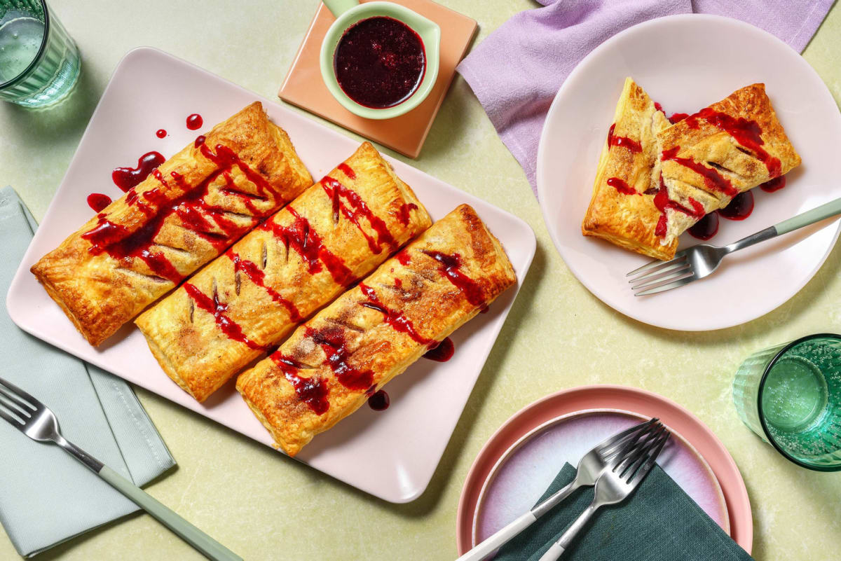 Cinnamon Apple & Blueberry Puffy Pastry Pies